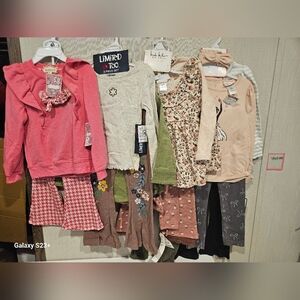 NWT 15pc Matching Set 4T Girl. Shirts, Pants,jackets, Headbands